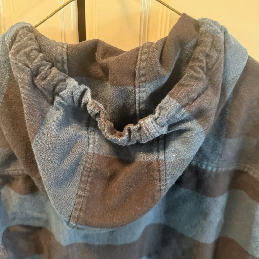 The North Face Women’s Blue Black Plaid 1/4 Zip Pullover Jacket Size Medium